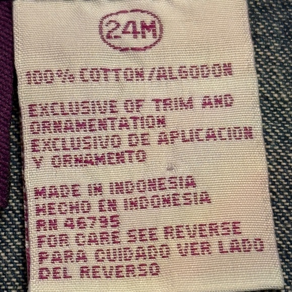 VTG Winnie Pooh 100 Acre Baby Jean Denim Jacket Shirt Pearl Snap Hearts 24 Month - Picture 5 of 13